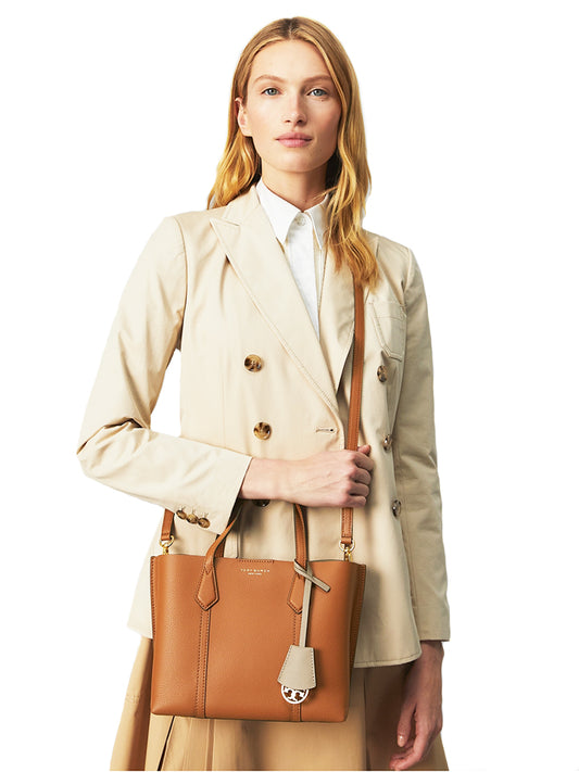 Tory Burch 81928 Perry Small Triple Compartment Tote Bag Light Umber