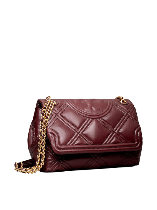 Tory Burch 82001 Fleming Soft Glazed Convertible Shoulder Bag Nebbiolo