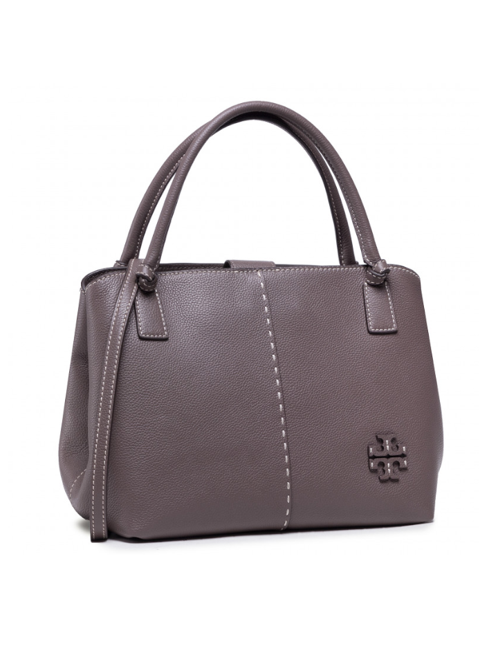 Tory Burch 82222 McGraw Satchel Silver Maple