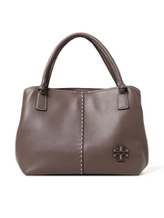 Tory Burch 82222 McGraw Satchel Silver Maple