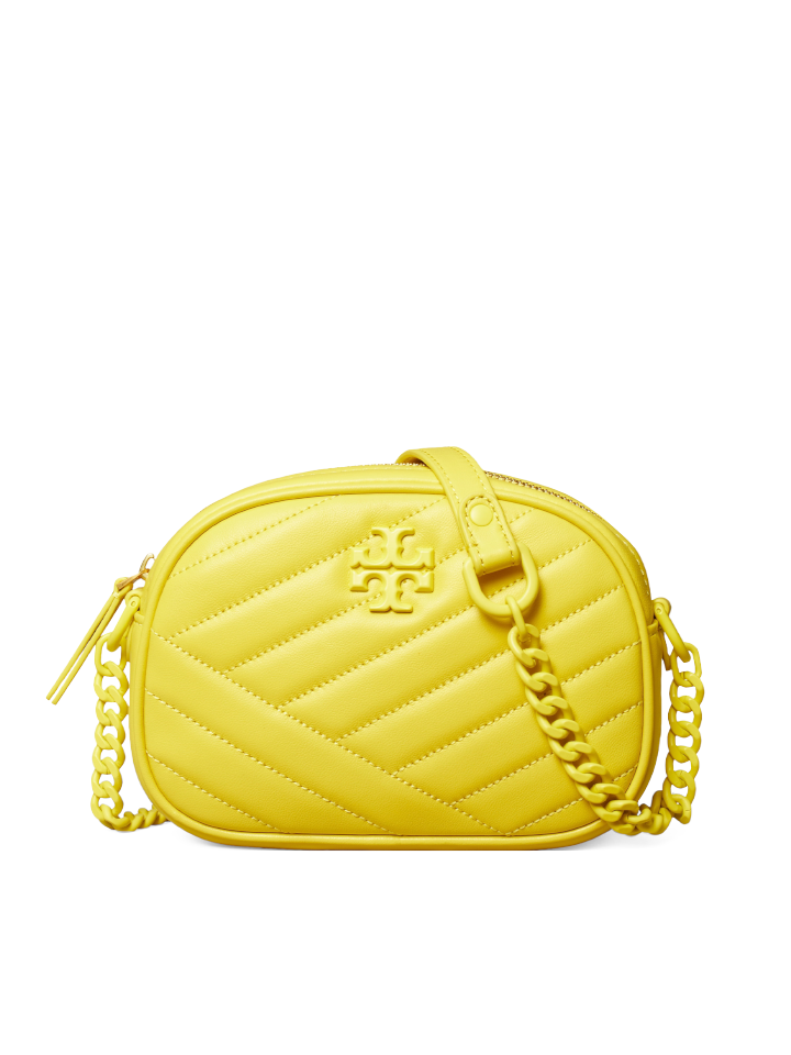 Tory-Burch-82284-Kira-Chevron-Powder-Coated-Small-Camera-Bag-Calendula-Balilene-depan