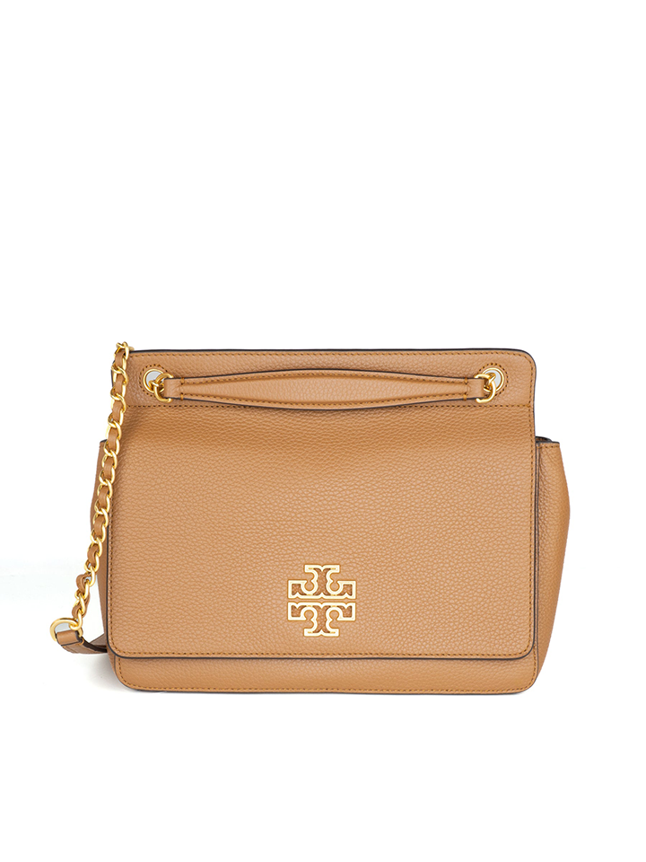 Tory Burch 82411 Britten Flap Shoulder Bag Bark Balilene