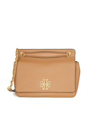 Tory Burch 82411 Britten Flap Shoulder Bag Bark