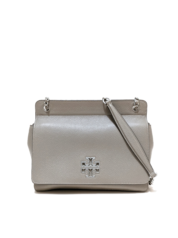 Tory Burch 82411 Britten Flap Shoulder Bag Gray