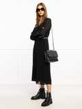 Tory Burch 82775 Kira Chevron Powder Coated Medium Convertible Shoulder Bag Black
