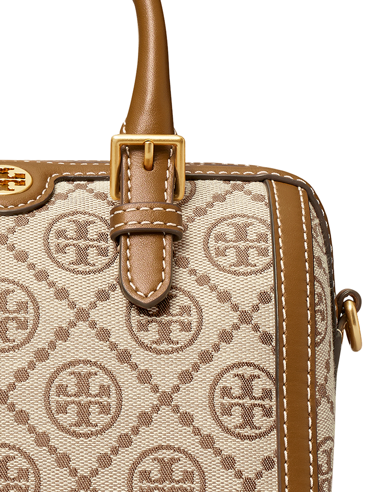 ORY BURCH FACTORY MONOGRAM JACQUARD BOSTON BAG (แอดไลน์ก่อนสั่งซื้อ)