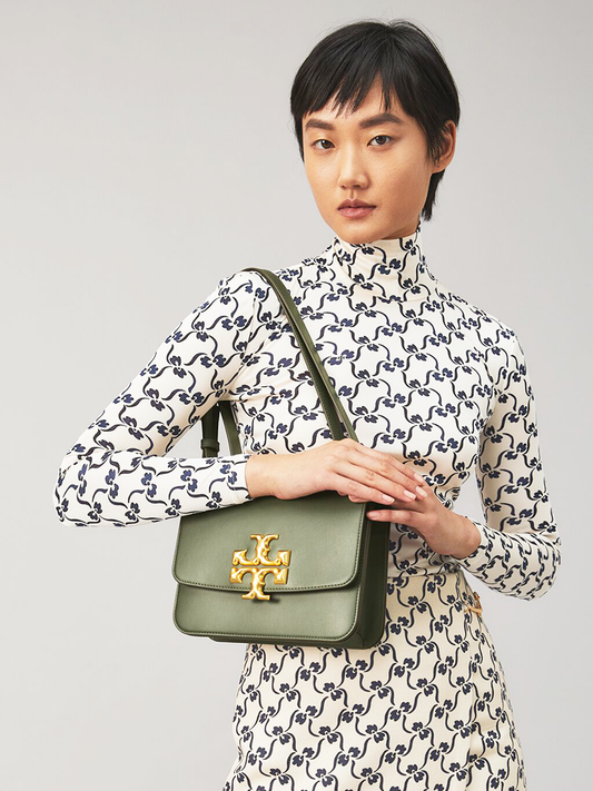 Tory Burch Eleanor Convertible Shoulder Bag Dark Ivy