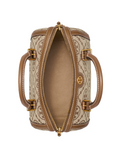 Tory Burch 83970 T Monogram Jacquard Barrel Bag Hazelnut