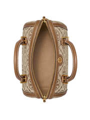 Tory Burch 83970 T Monogram Jacquard Barrel Bag Hazelnut