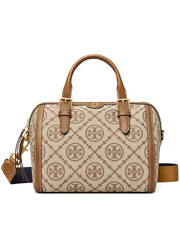 Tory Burch 83970 T Monogram Jacquard Barrel Bag Hazelnut