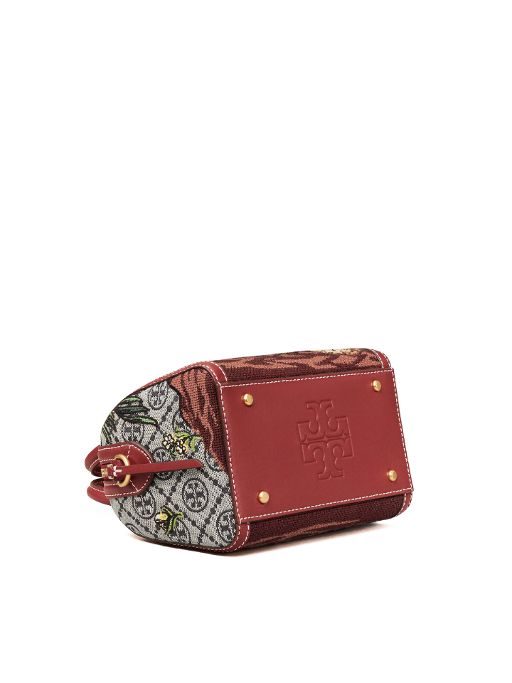 Tory Burch T Monogram Embroidered Mini Duffle Bag Navy