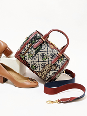 Tory Burch T Monogram Embroidered Mini Duffle Bag Navy