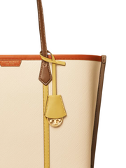 Tory Burch 86501 Perry Color-Block Triple-Compartment Tote Beeswax Hot Chocolate