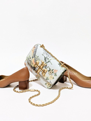 Tory Burch Eleanor Brocade Small Convertible Shoulder Bag Winter Sage