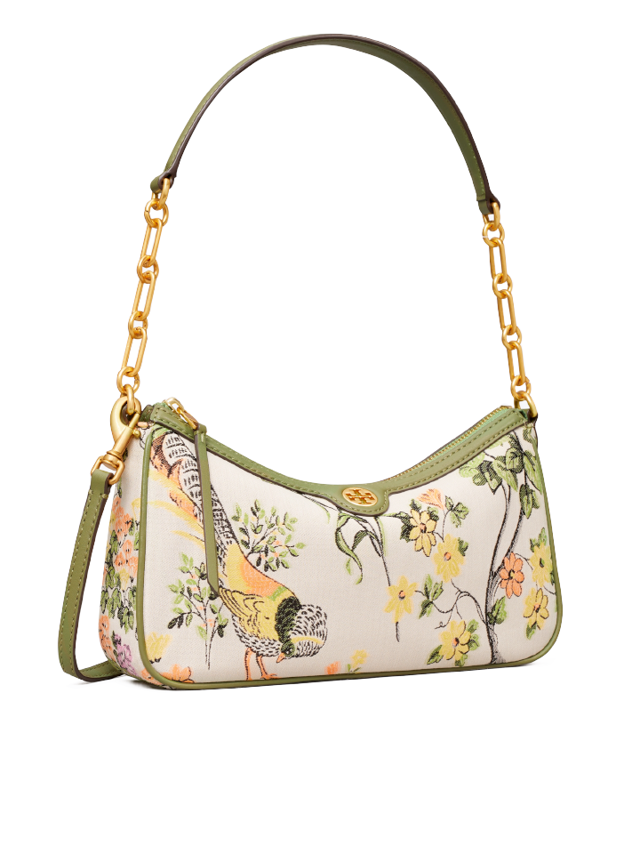 Tory Burch 86558 T Monogram Brocade Studio Bag Winter Sage