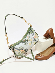Tory Burch 86558 T Monogram Brocade Studio Bag Winter Sage