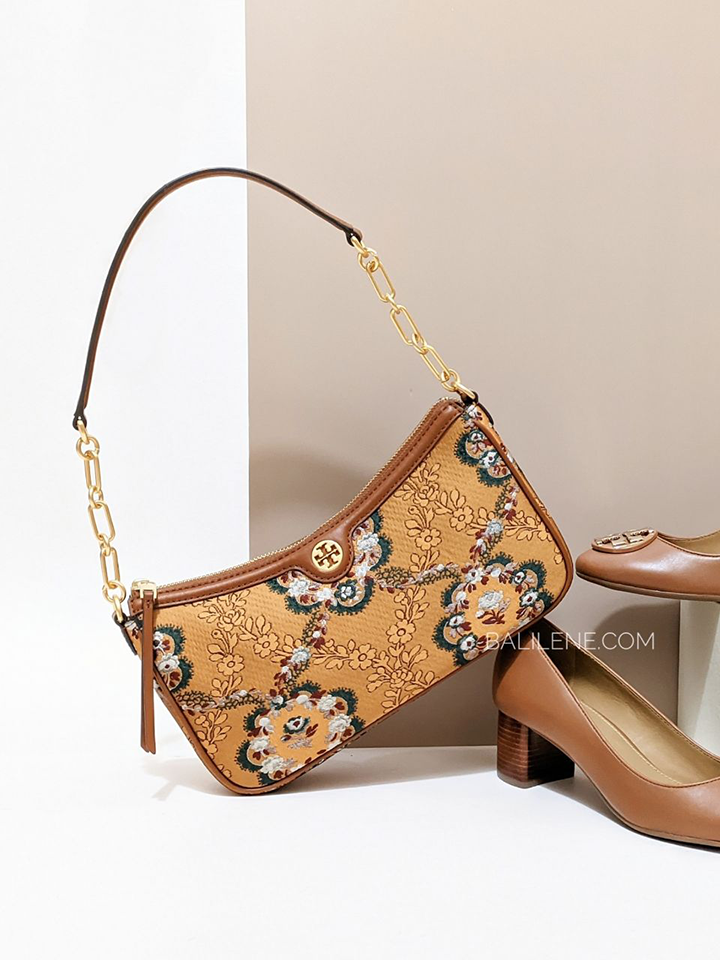 Tory Burch 86603 T Monogram Brocade Studio Sunset Bonfire