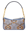 Tory Burch 86604 T Monogram Brocade Studio Bag Sea Frost
