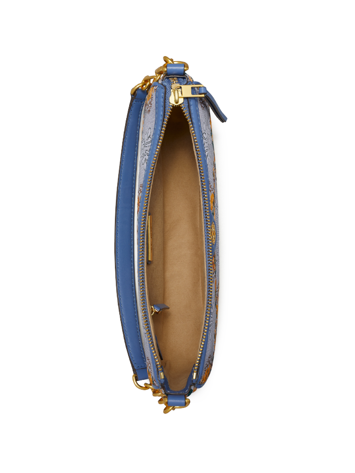 Tory Burch 86604 T Monogram Brocade Studio Bag Sea Frost