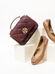 Tory Burch 87861 Willa Mini Top Handle Bag Claret