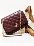 Tory Burch 87862 Willa Shoulder Bag Claret