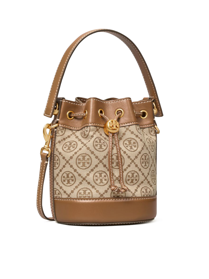 Tory-Burch-87961-T-Monogram-Jacquard-Mini-Bucket-Bag-Hazelnut-Brown-Balilene-depan1