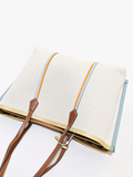 Tory Burch Perry Canvas Triple Compartment Tote Natural