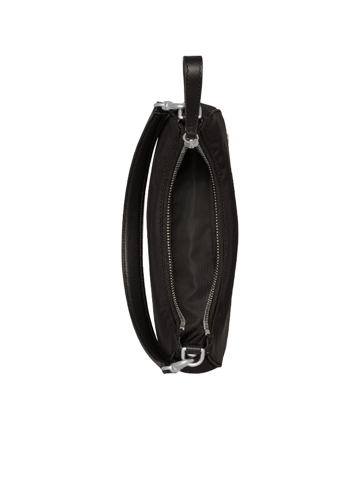 Tory Burch Mercer Small Nylon Crescent Bag Black