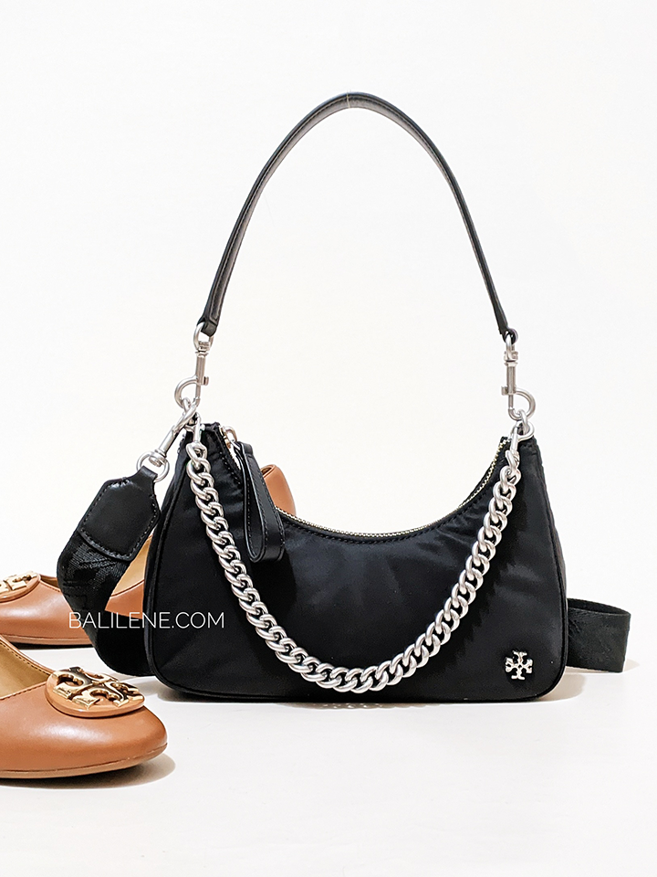 即発 Tory Burch Small Mercer ナイロンショルダーバッグ 88885 即発 Tory Burch Small Mercer ナイロンショルダーバッグ 88885