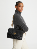 Tory Burch Kira Chevron Convertible Shoulder Bag Black