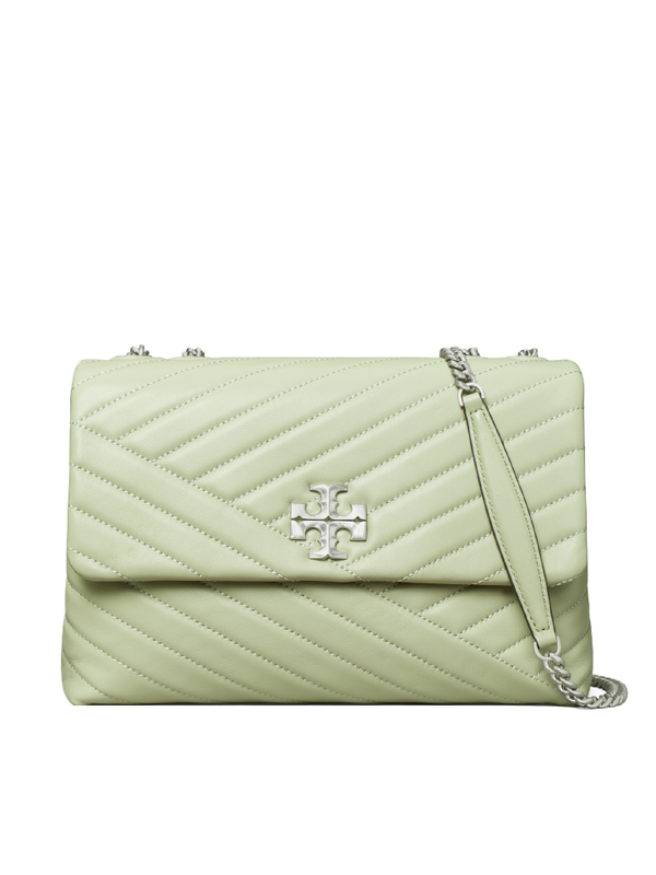 Tory Burch Kira Chevron Small Shoulder Bag, Arugula/Suede