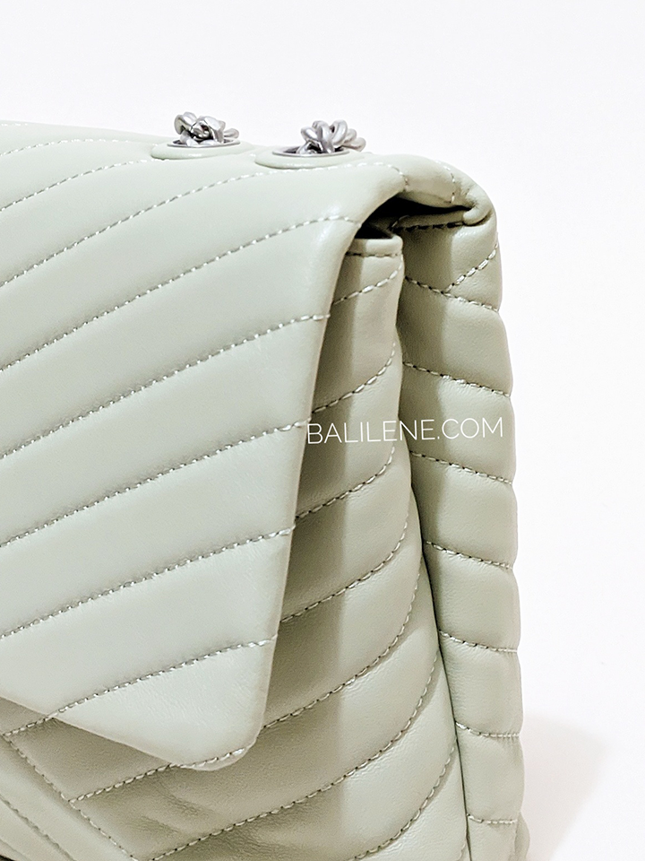 Tory Burch Kira Chevron Convertible Shoulder Bag Pine Frost