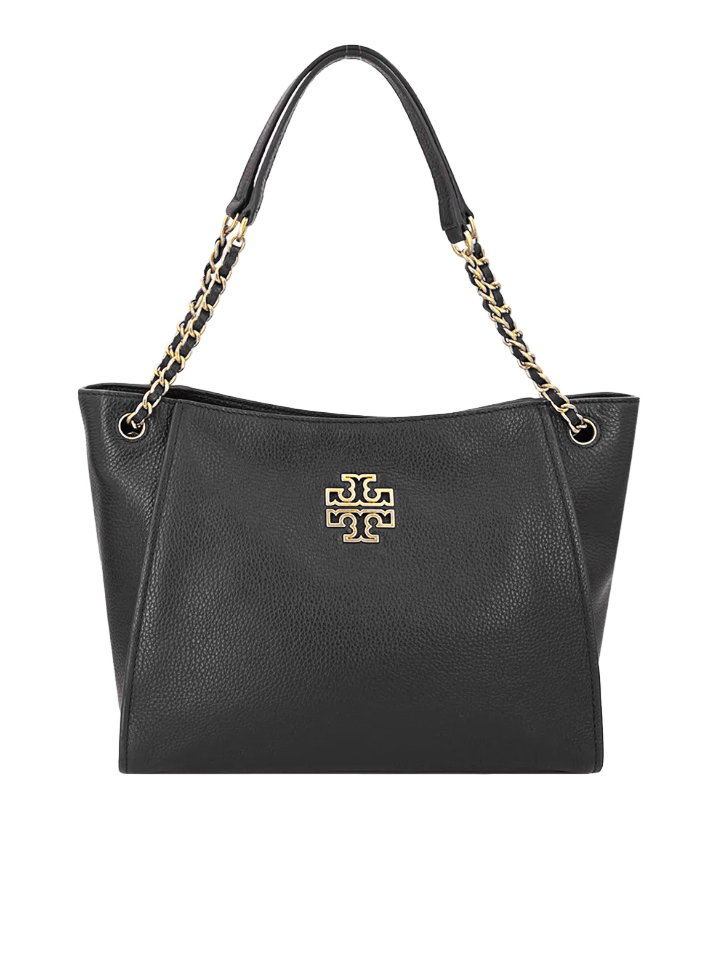 Tory Burch Britten Small Slouchy Tote Black Balilene