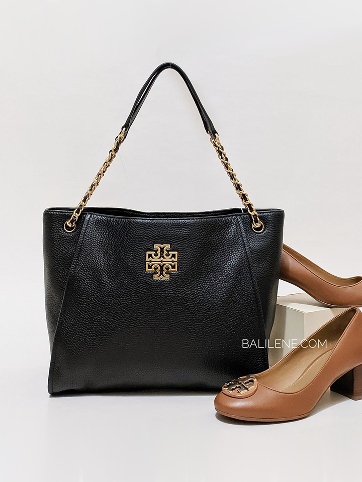 Tory Burch Britten Small Slouchy Tote Black