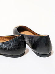 Tory Burch Chelsea Ballet Flat Tumbled Leather Perfect Black