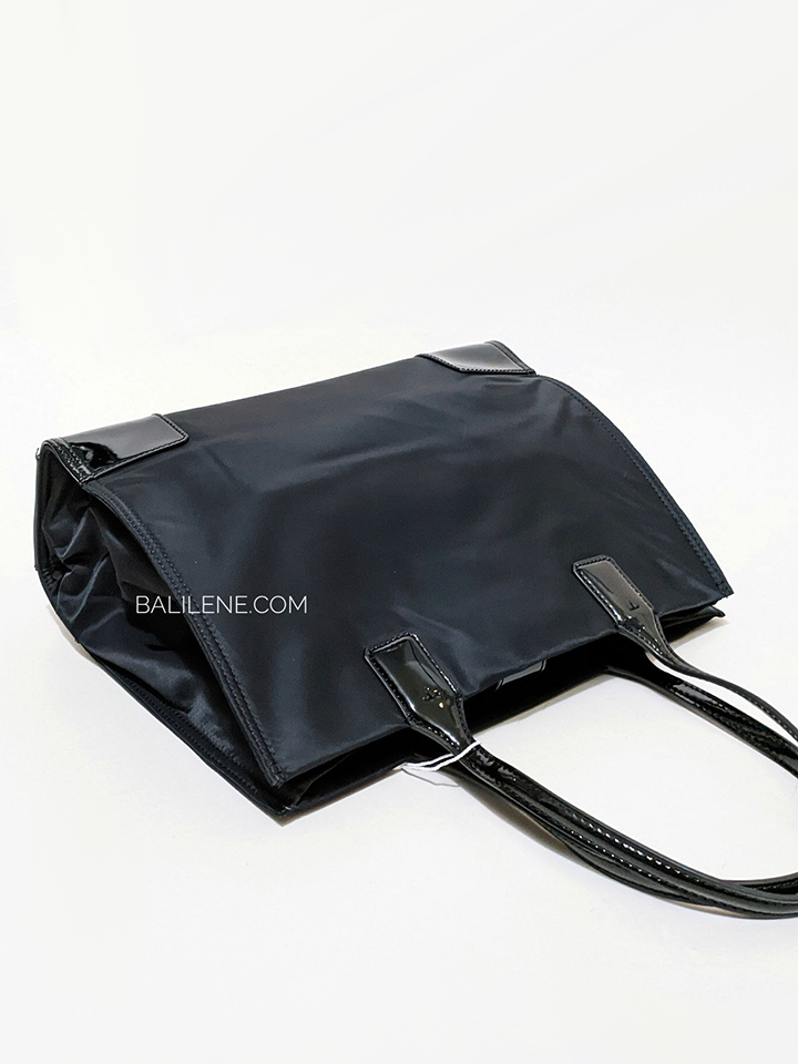 Tory Burch Ella Patent Small Tote Bag Black