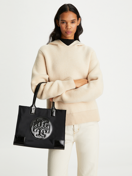 Tory Burch Ella Patent Small Tote Bag Black