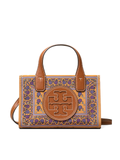 Tory-Burch-Ella-Printed-Mini-Tote-Brown-Floral-Daisy-Border-Balilene-depan
