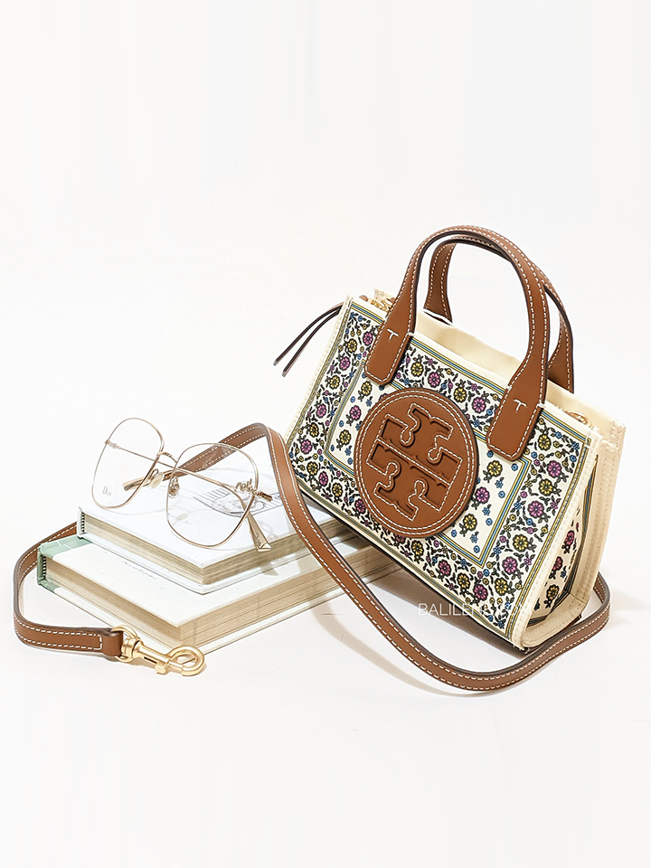 Tory-Burch-Ella-Printed-Mini-Tote-Ivory-Floral-Daisy-Border-Balilene-detail-depan