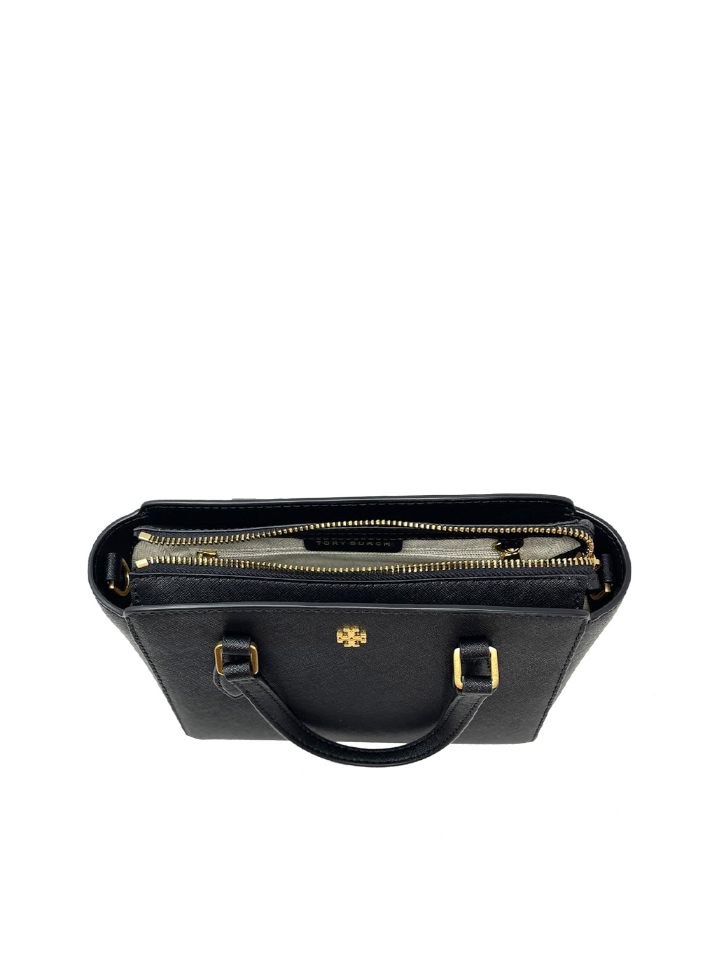 Tory Burch Emerson Mini Top Zip Tote Black