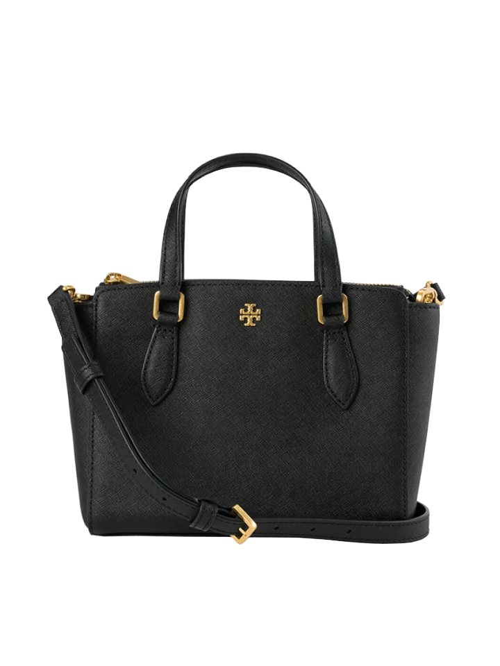 Tory Burch Emerson Mini Top Zip Tote Black