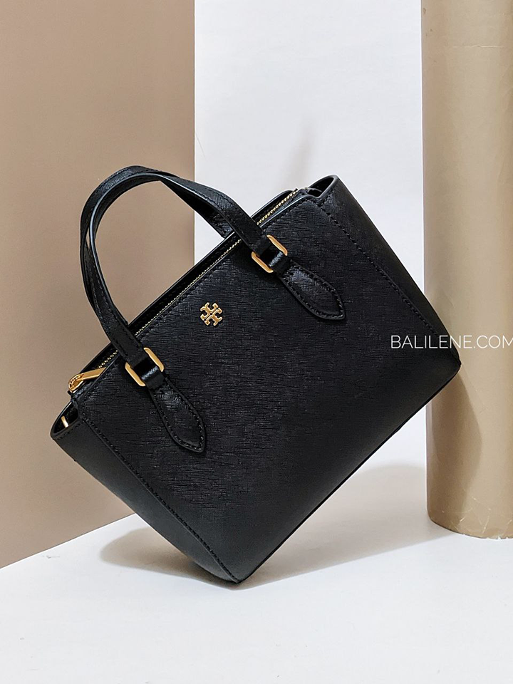 Tory Burch Emerson Mini Top Zip Tote Black – Balilene Tory Burch Emerson Mini Top Zip Tote Black – Balilene