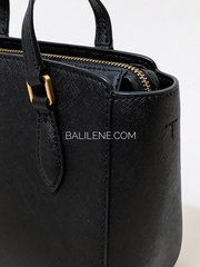 Tory Burch Emerson Mini Top Zip Tote Black