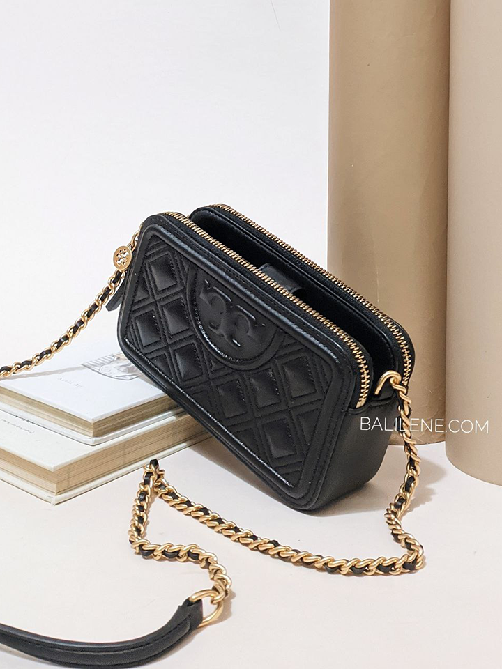   Tory-Burch-Fleming-Double-Zip-Mini-Bag-Black-Balilene-detail-depan