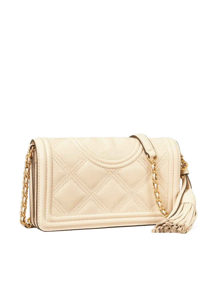 Tory Burch Fleming Soft Wallet Crossbody Bag New Cream
