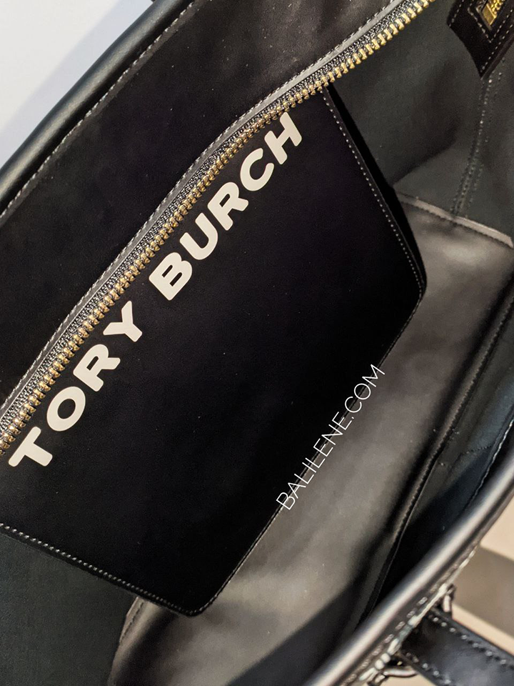 Tory Burch Gemini Link Canvas Small Top-zip Tote Bag Black
