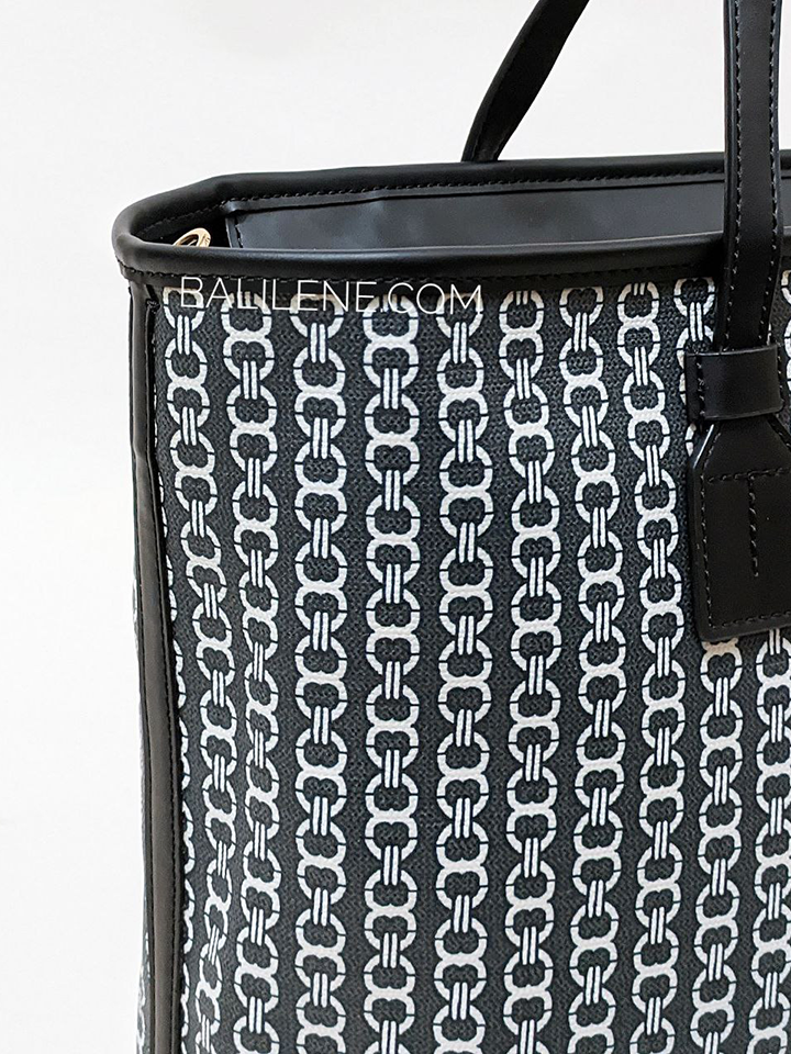 Tory Burch Gemini Link Canvas Small Top-zip Tote Bag Black – Balilene
