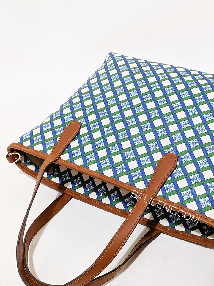 Tory Burch Geo Logo Mini Top Zip Tote Light Multi Allover