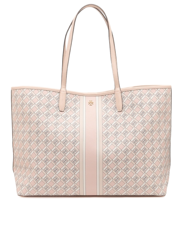 Tory Burch Geo Logo Large Shopping Work Tote Bag Dusted Blush Pink NWT