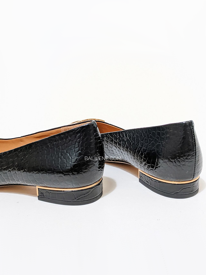 Tory-Burch-Gigi-20mm-Pointed-Toe-Flat-Croco-Embossed-Black-Balilene-detail-belakang